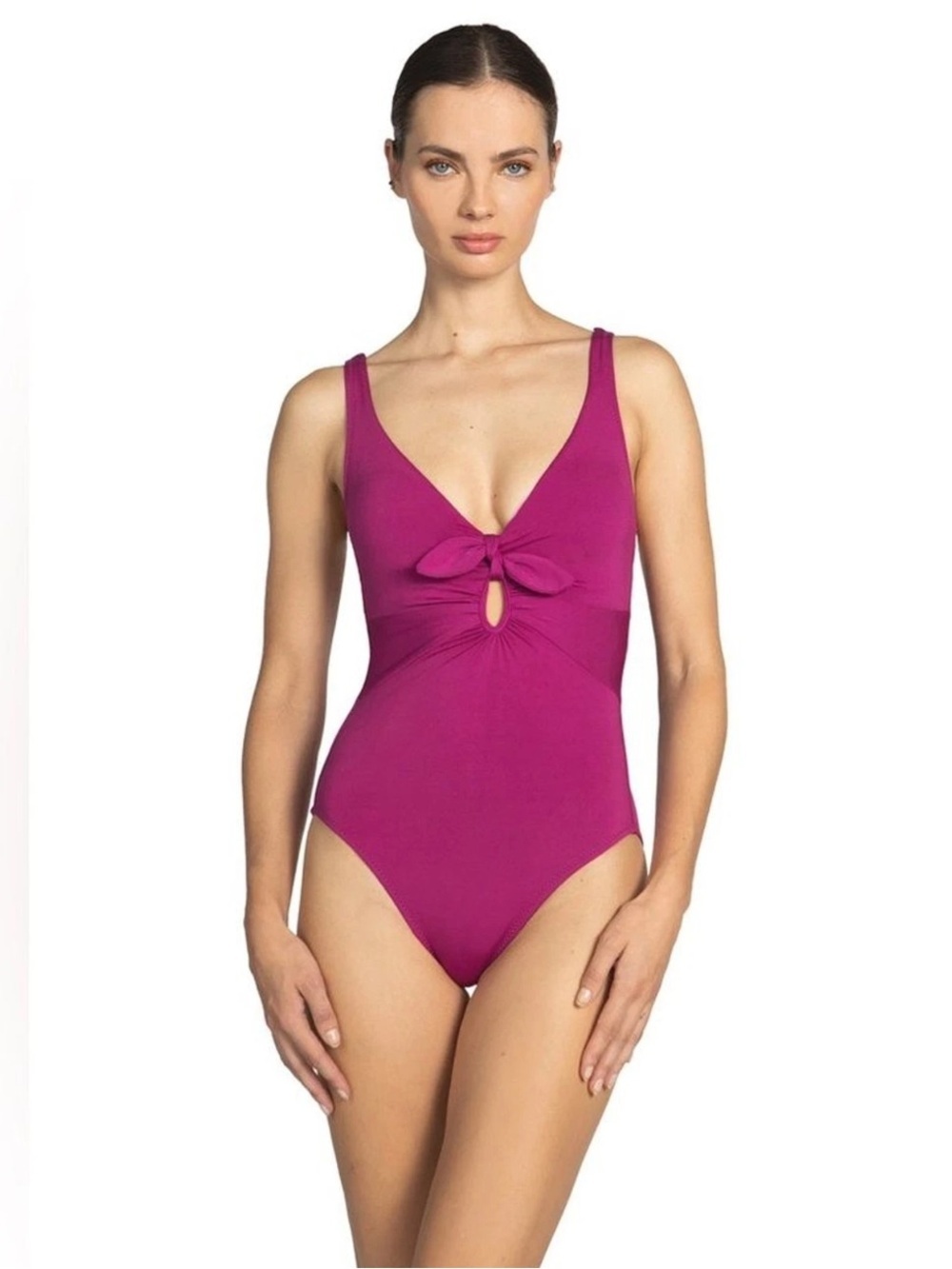Robin Piccone Ava Knotted One Piece Swimsuit, Size 12